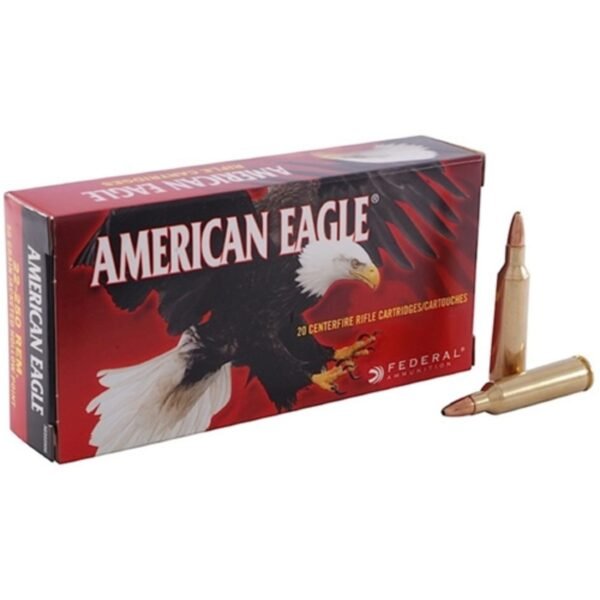 1000 Rounds Of Federal American Eagle 22-250 Remington Ammo 50 Grain Jacketed Hollow Point