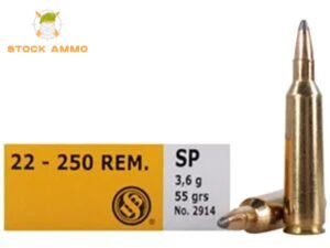 1000 Rounds Of Sellier & Bellot 22-250 Remington Ammo 55 Grain Soft Point - Stock Ammo