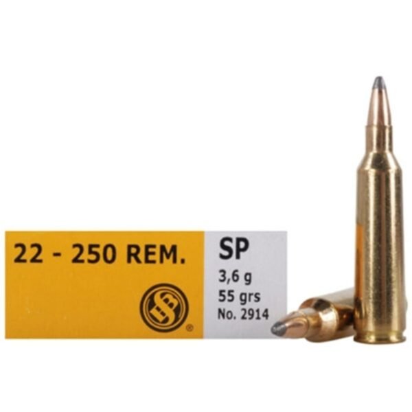 1000 Rounds Of Sellier & Bellot 22-250 Remington Ammo 55 Grain Soft Point