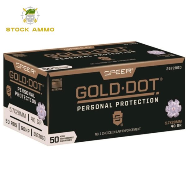 1000 Rounds Of Speer Gold Dot 5.7x28mm Ammo 40 Grain Jacketed Hollow Point