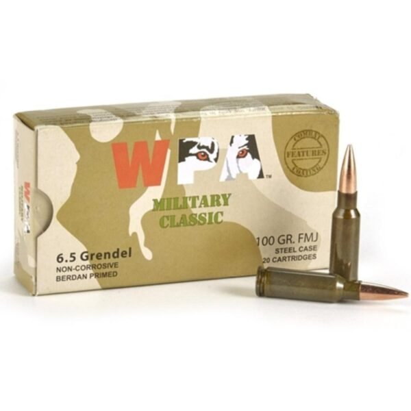 1000 Rounds Of Wolf Military Classic 6.5 Grendel Ammo 100 Grain FMJ Steel Case