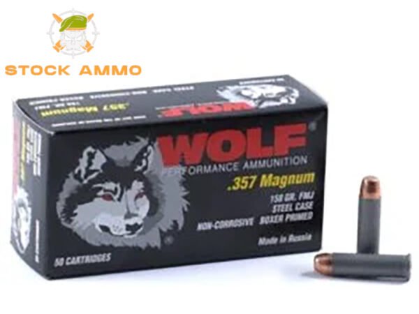 1000 Rounds Of Wolf Performance 357 Magnum Ammo 158 Grain Full Metal Jacket Steel Case