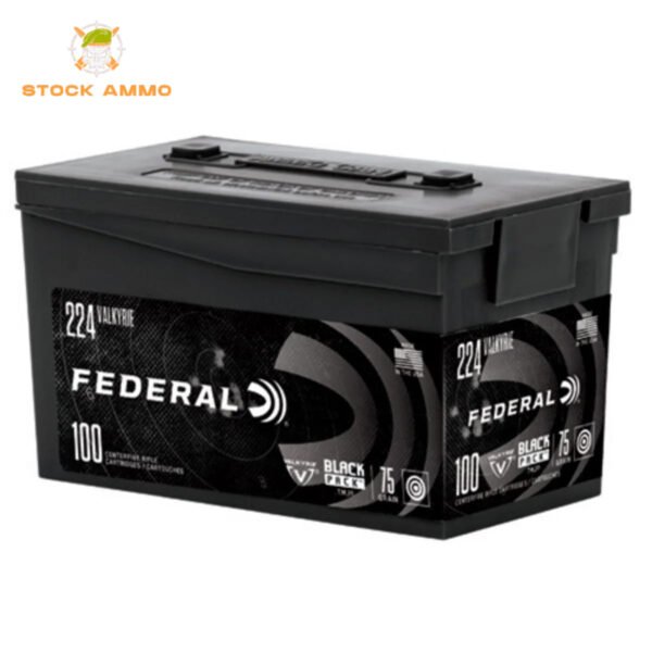 500 Rounds of Federal Black Pack 224 Valkyrie Ammo 75 Grain TMJ