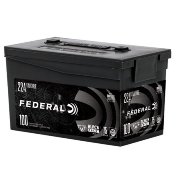 500 Rounds of Federal Black Pack 224 Valkyrie Ammo 75 Grain TMJ