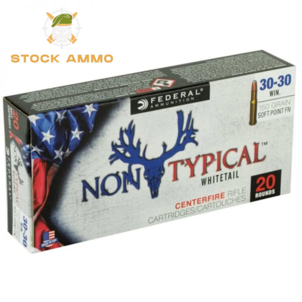 500 Rounds Of Federal Non-Typical 30-30 Winchester Ammo 150 Grain Soft Point Flat Nose - Stock Ammo