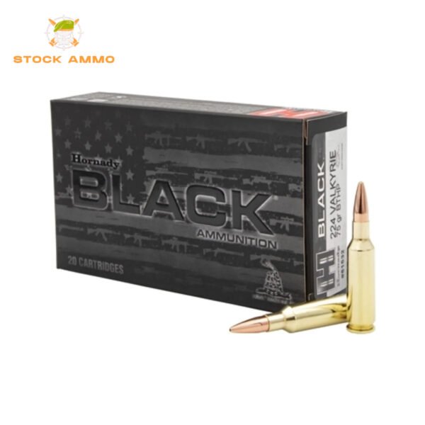 500 Rounds Of Hornady Black 224 Valkyrie Ammo 75 Grain Boat Tail Hollow Point