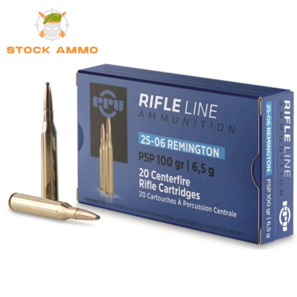 500 Rounds Of Prvi Partizan 25-06 Remington Ammo 100 Grain Pointed Soft Point Online - Stock Ammo
