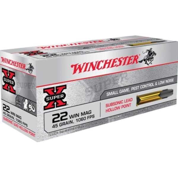 500rds of Winchester Super-X 22 Winchester Magnum Ammo 45 Grain Hollow Point Subsonic