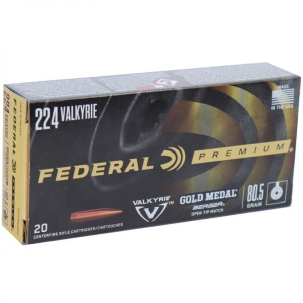 Federal Gold Medal 224 Valkyrie Ammo 80.5 Grain