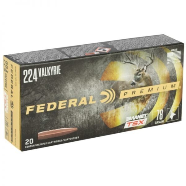 Federal Premium 224 Valkyrie Ammo 78 Grain Barnes TSX