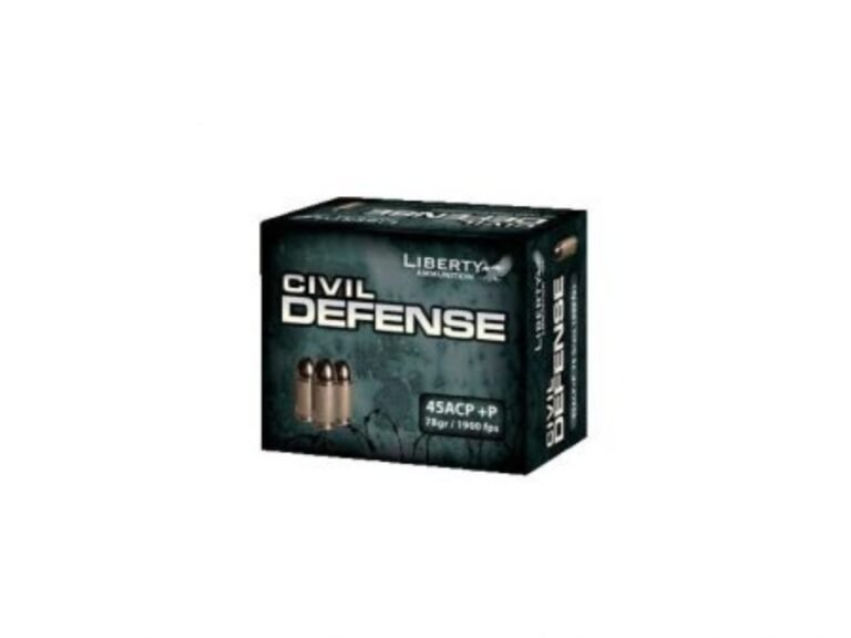 Liberty Ammunition Civil Defense .45 ACP +P 78 grain Hollow Point Brass Cased-500Rnds