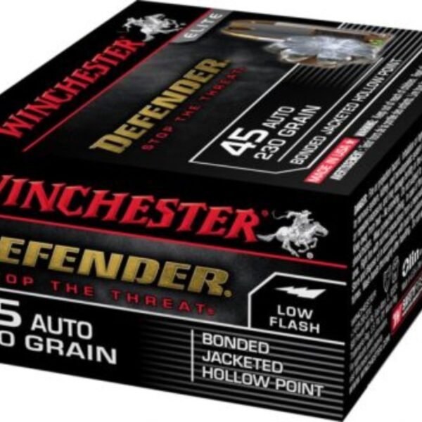 Winchester DEFENDER HANDGUN .45 ACP 230 grain Bonded Jacketed Hollow Point Brass Cased-500Rnds